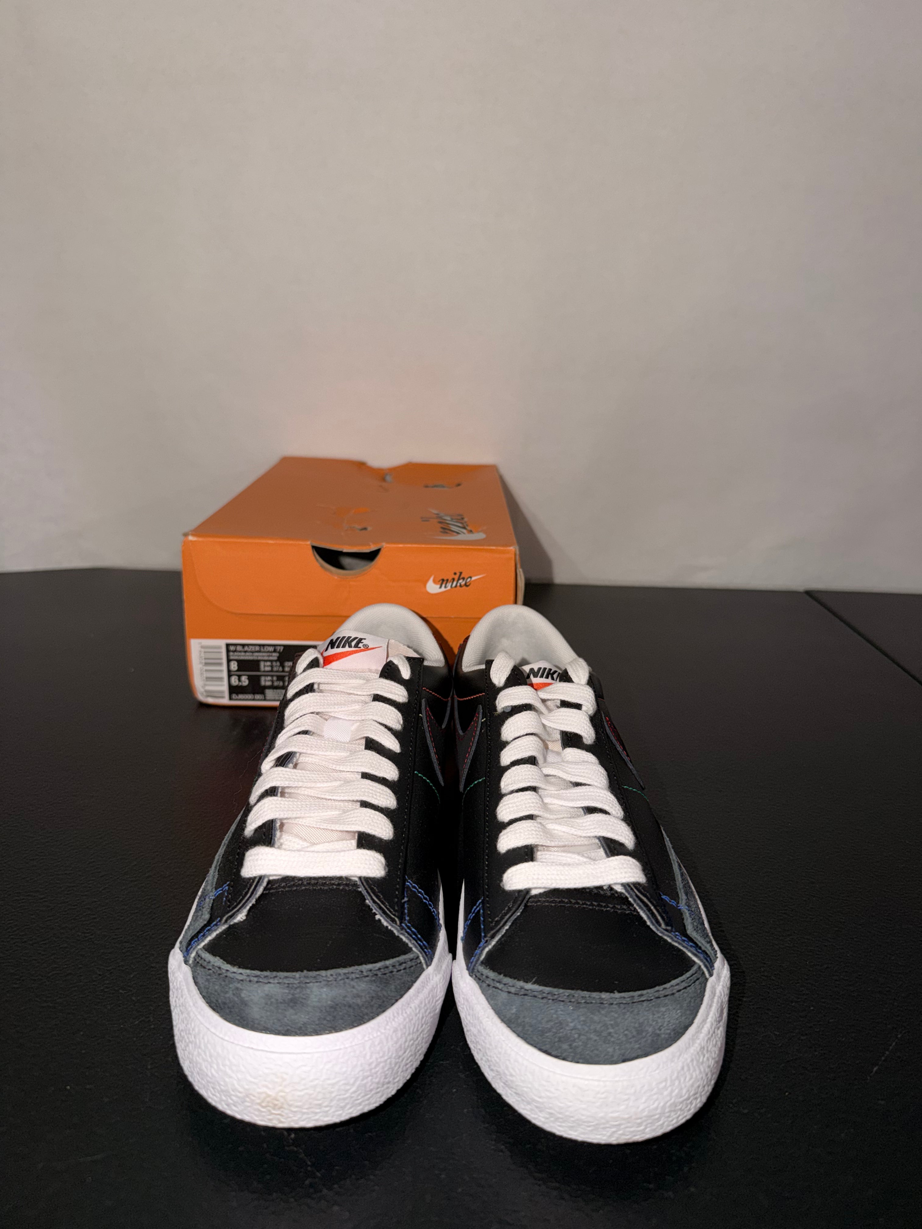 Nike W Blazer Low ‘77 Black/Black-University Red Women’s Size 8 Brand New In Box.